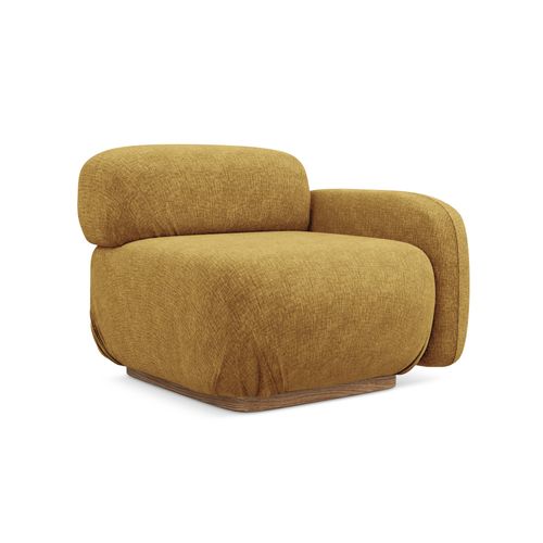 Module Avec Accoudoirs Droit Ailani En Tissu Chenille Moutarde