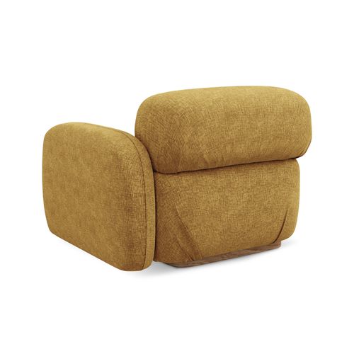 Module Avec Accoudoirs Droit Ailani En Tissu Chenille Moutarde