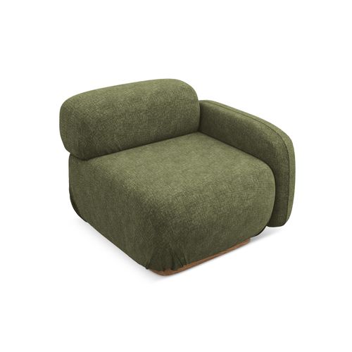 Module Avec Accoudoirs Droit Ailani En Tissu Chenille Olive