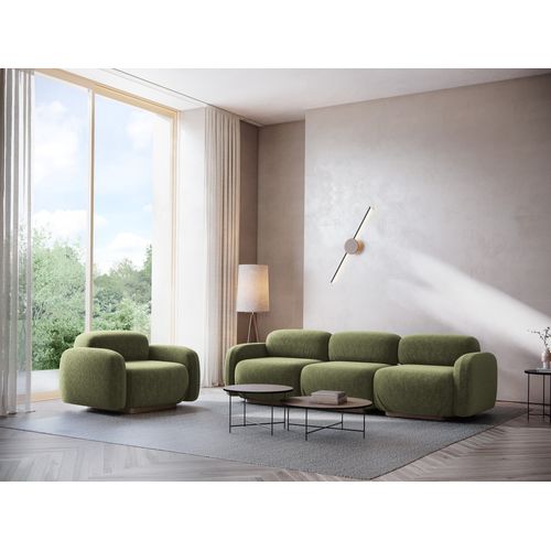 Module Avec Accoudoirs Droit Ailani En Tissu Chenille Olive