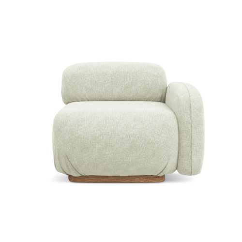 Module Avec Accoudoirs Droit Ailani En Tissu Chenille Blanc