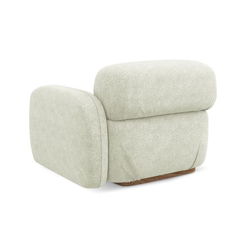 Module Avec Accoudoirs Droit Ailani En Tissu Chenille Blanc