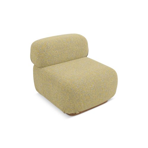 Fauteuil Pour Canapé Modulable Ailani En Tissu Texturé Moutarde