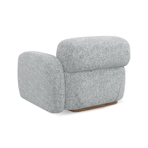 Module Avec Accoudoirs Droit Ailani En Tissu Texturé Argent