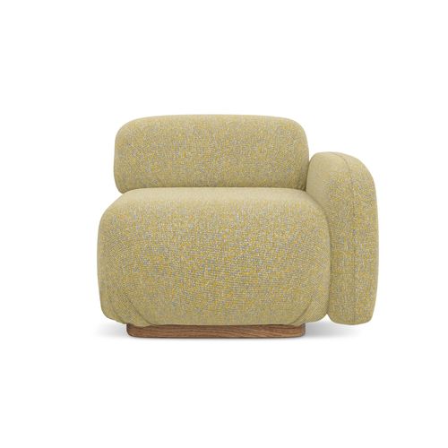 Module Avec Accoudoirs Droit Ailani En Tissu Texturé Moutarde
