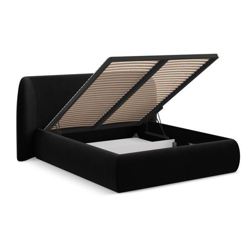 Lit Coffre Hauke 140x200 Cm En Velours Noir