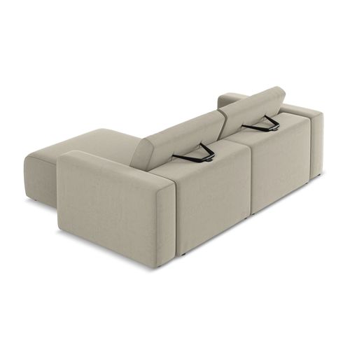 Canapé Modulable D’angle S Droit Kalea En Samt Perle