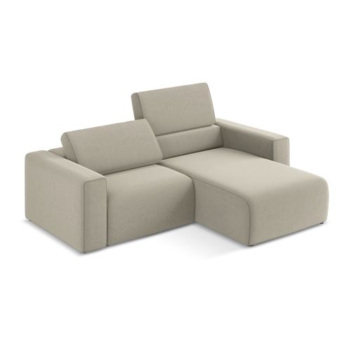 Canapé Modulable D’angle S Droit Kalea En Samt Perle