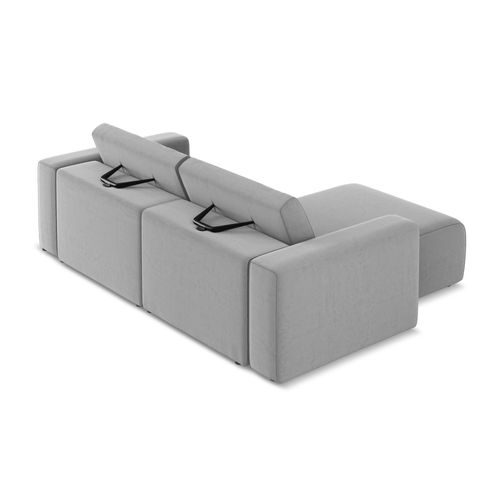 Canapé Modulable D’angle S Gauche Kalea En Samt Gris