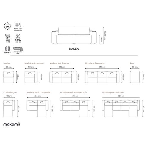 Canapé Modulable D’angle S Gauche Kalea En Samt Gris