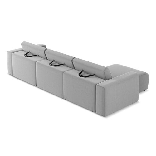 Canapé Modulable D’angle M Gauche Kalea En Samt Gris