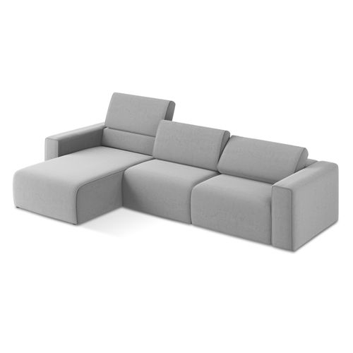 Canapé Modulable D’angle M Gauche Kalea En Samt Gris