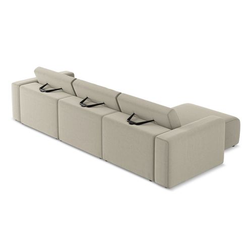 Canapé Modulable D’angle M Gauche Kalea En Samt Perle