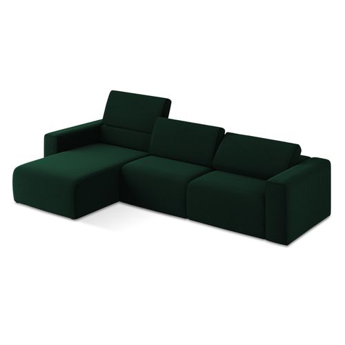 Canapé Modulable D’angle M Gauche Kalea En Samt Bouteille Verte