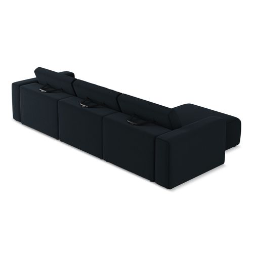 Canapé Modulable D’angle M Gauche Kalea En Samt Bleu Royal