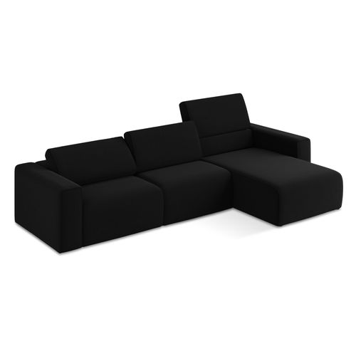 Canapé Modulable D’angle M Droit Kalea En Samt Noir