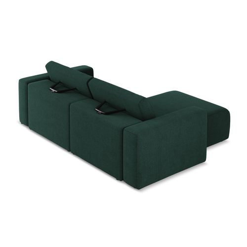 Canapé Modulable D’angle S Gauche Kalea En Tissu Texturé Bouteille Verte