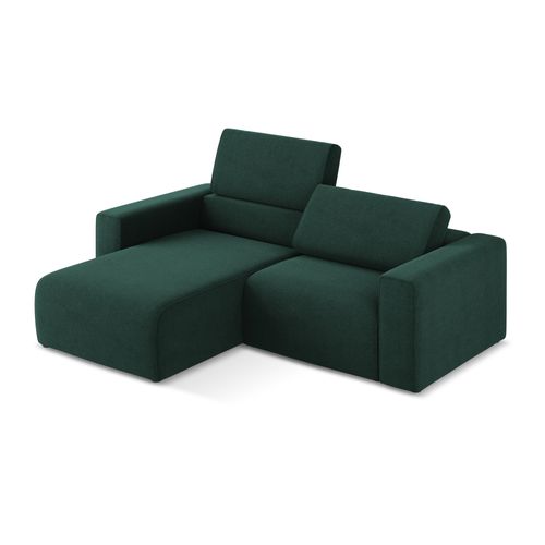 Canapé Modulable D’angle S Gauche Kalea En Tissu Texturé Bouteille Verte