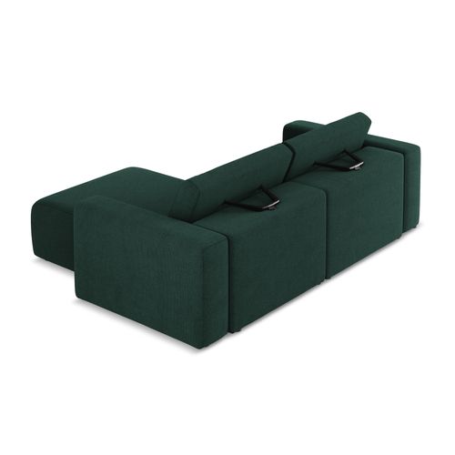 Canapé Modulable D’angle S Droit Kalea En Tissu Texturé Bouteille Verte