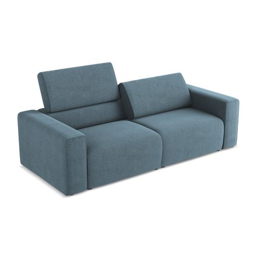 Canapé Modulable 3 Places Kalea En Tissu Texturé Bleu Clair