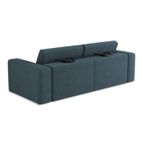 Canapé Modulable 3 Places Kalea En Tissu Texturé Jeans