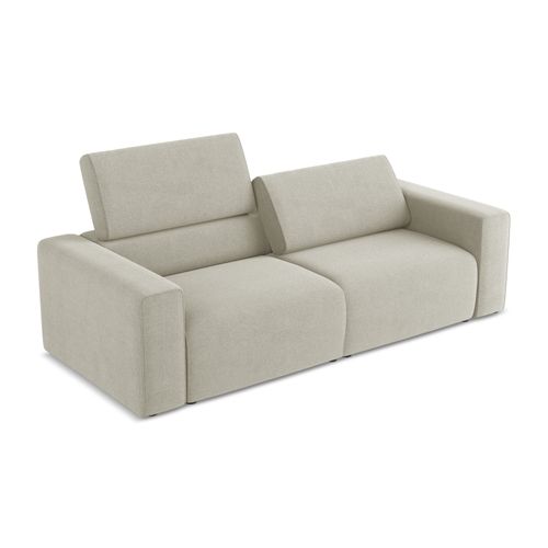 Canapé Modulable 3 Places Kalea En Tissu Texturé Beige Clair