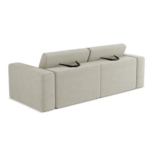 Canapé Modulable 3 Places Kalea En Tissu Texturé Beige Clair