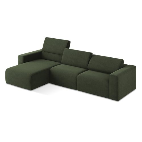 Canapé Modulable D’angle M Gauche Kalea En Tissu Texturé Olive
