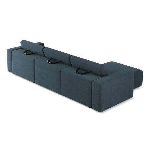 Canapé Modulable D’angle M Gauche Kalea En Tissu Texturé Jeans