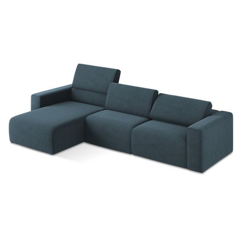 Canapé Modulable D’angle M Gauche Kalea En Tissu Texturé Jeans