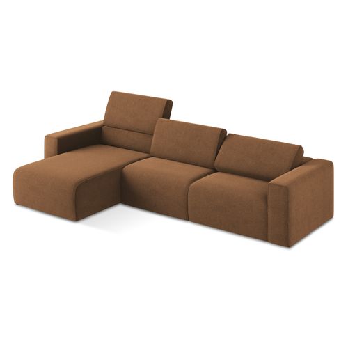 Canapé Modulable D’angle M Gauche Kalea En Tissu Texturé Terre Cuite
