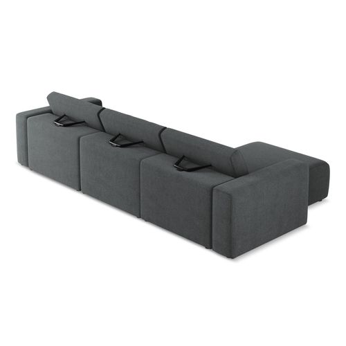 Canapé Modulable D’angle M Gauche Kalea En Tissu Texturé Gris