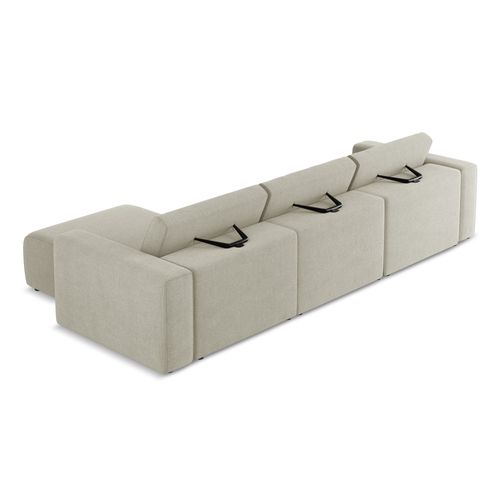 Canapé Modulable D’angle M Droit Kalea En Tissu Texturé Beige Clair