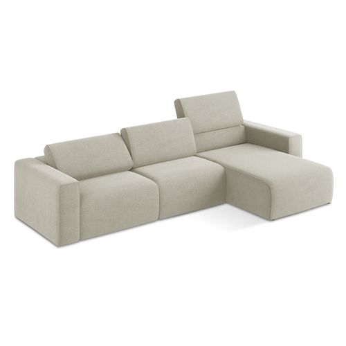 Canapé Modulable D’angle M Droit Kalea En Tissu Texturé Beige Clair