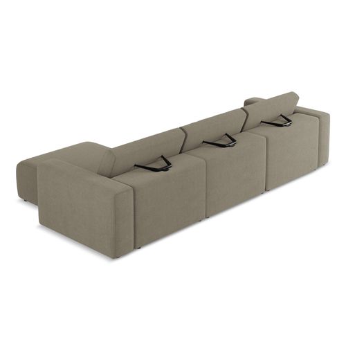 Canapé Modulable D’angle M Droit Kalea En Tissu Texturé Beige Foncé