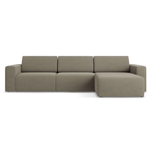 Canapé Modulable D’angle M Droit Kalea En Tissu Texturé Beige Foncé