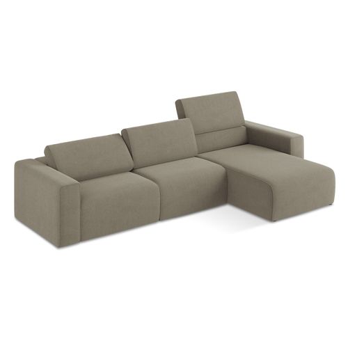 Canapé Modulable D’angle M Droit Kalea En Tissu Texturé Beige Foncé