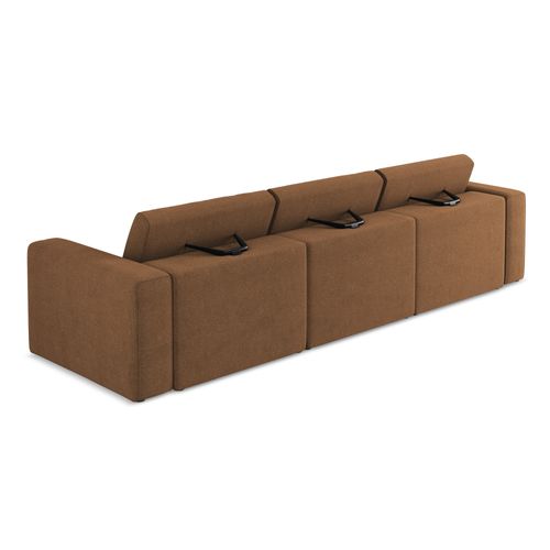 Canapé Modulable 4 Places Kalea En Tissu Texturé Terre Cuite