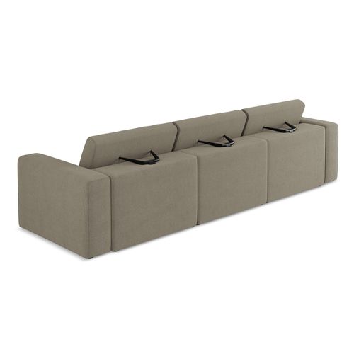 Canapé Modulable 4 Places Kalea En Tissu Texturé Beige Foncé