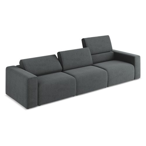 Canapé Modulable 4 Places Kalea En Tissu Texturé Gris