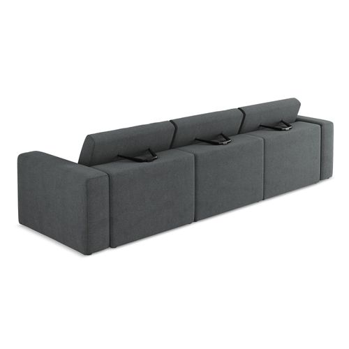 Canapé Modulable 4 Places Kalea En Tissu Texturé Gris