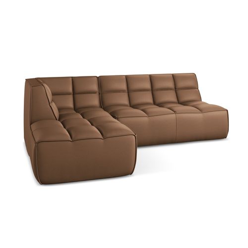 Canapé D'angle Modulaire M Reversible Kalai En Cuir Artificiel Chocolat