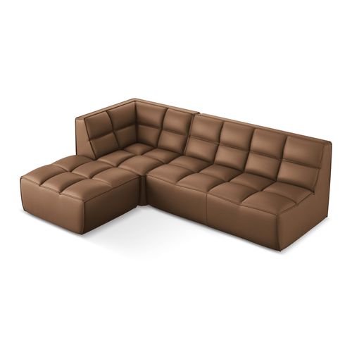 Canapé D'angle Modulaire M Reversible Kalai En Cuir Artificiel Chocolat
