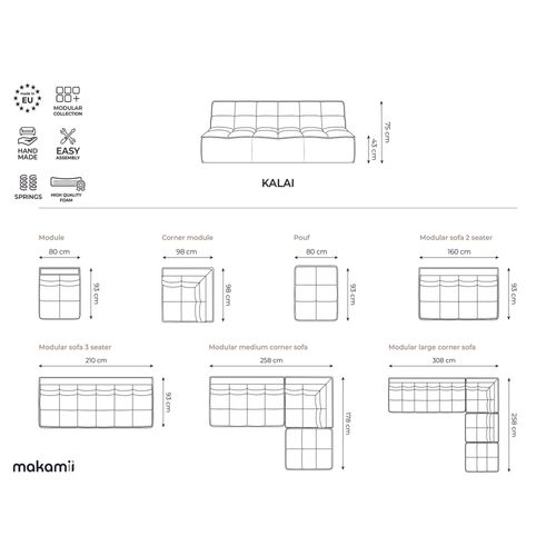 Canapé D'angle Modulaire M Reversible Kalai En Cuir Artificiel Chocolat