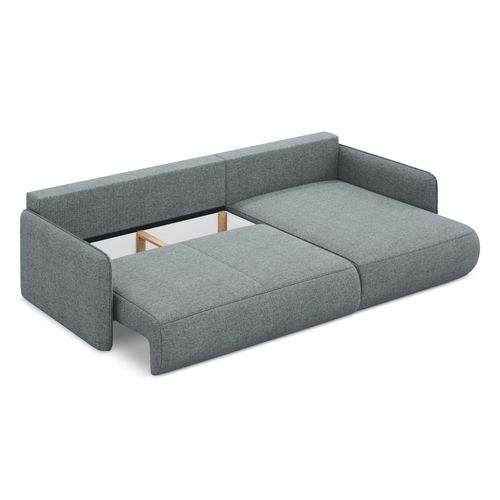 Canapé D’angle 3 Places Droit Convertible Nanea En Tissu Chenille Jeans