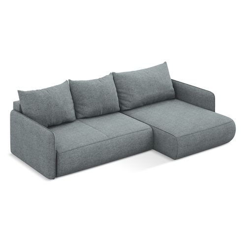 Canapé D’angle 3 Places Droit Convertible Nanea En Tissu Chenille Jeans