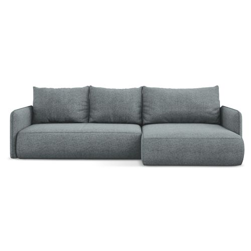 Canapé D’angle 3 Places Droit Convertible Nanea En Tissu Chenille Jeans