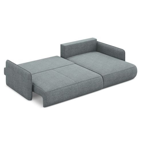 Canapé D’angle 3 Places Droit Convertible Nanea En Tissu Chenille Jeans