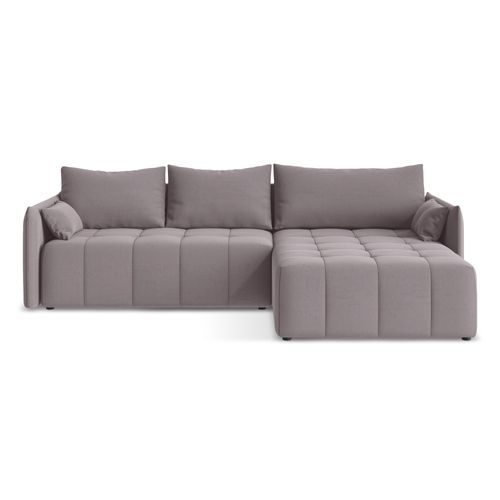 Canapé D'angle Droit Convertible Moku En Velours Lavande