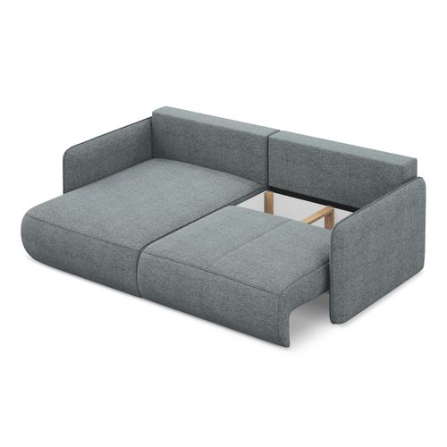 Canapé D’angle 2,5 Places Gauche Convertible Nanea En Tissu Chenille Jeans